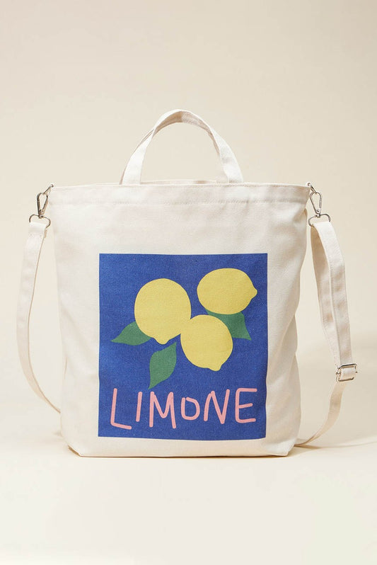 Lola Limone Printed Canvas Bag
