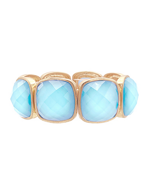  Lumina Ice Blue Gemstone Stretch Bracelet