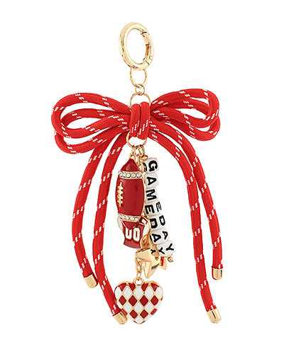 Linnea Football Bow Charm