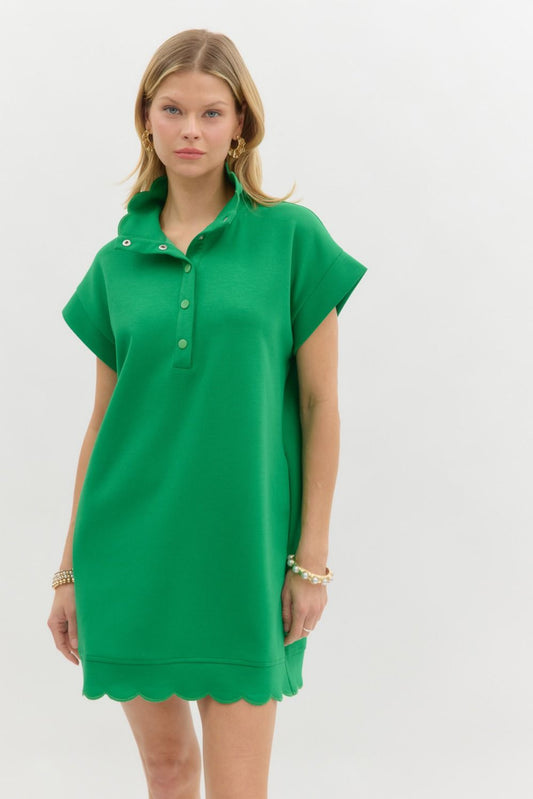 Mabel Scallop Trim Mini Dress