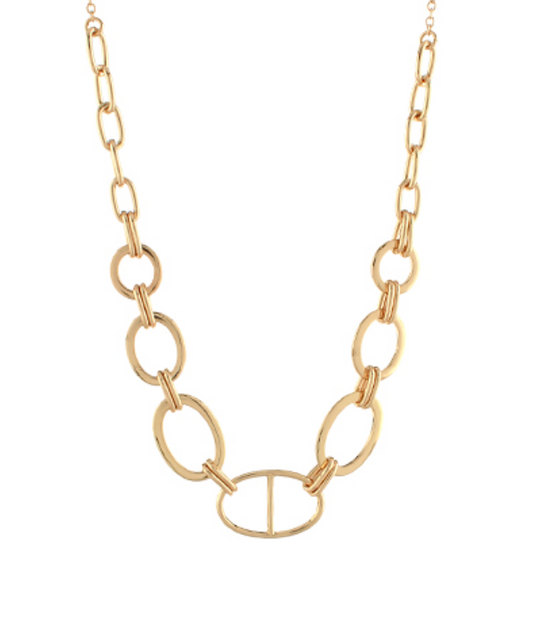 Mariner Anchor & Oval Chain Necklace