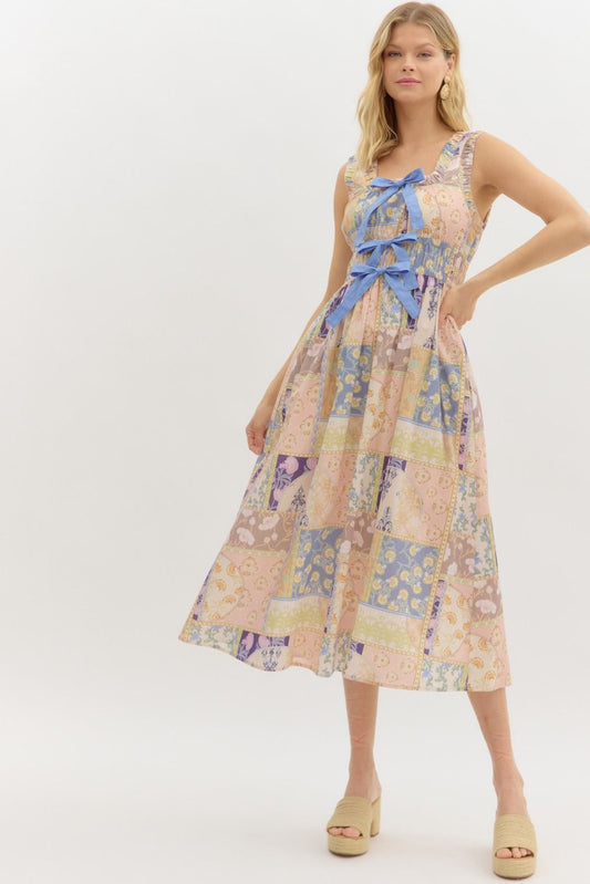 Maristella Bow Midi Dress