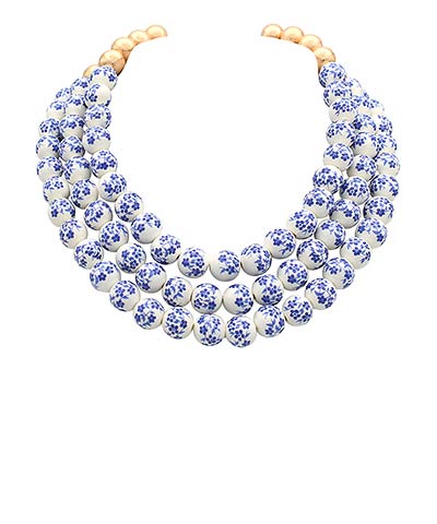 Elowen Ceramic Flower & Metal Ball Necklace