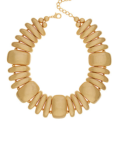 The Ione Vintage Gold Dome Necklace adds retro elegance with sculptural, multi-dome detail.