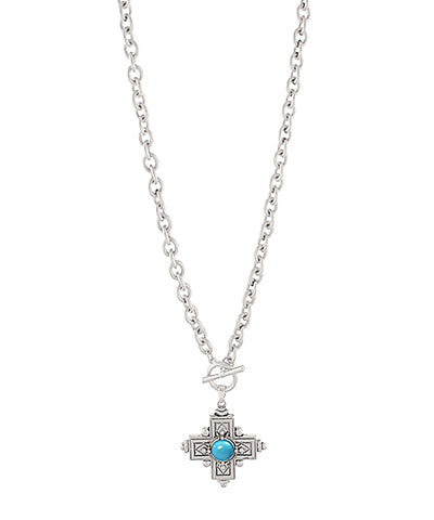 Camille Byzantine Cross & Stone Necklace