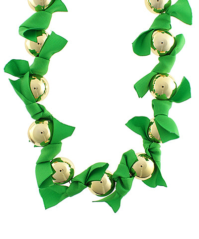 Lorna Fabric Bow & Ball Necklace