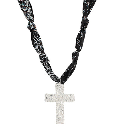 Marenelle Cross Pendant Scarf Necklace