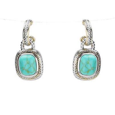 Lillian Two Tone Stone Cluster Pendant Earrings