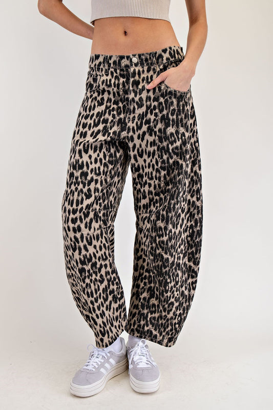 Cheetah Barrel Pants