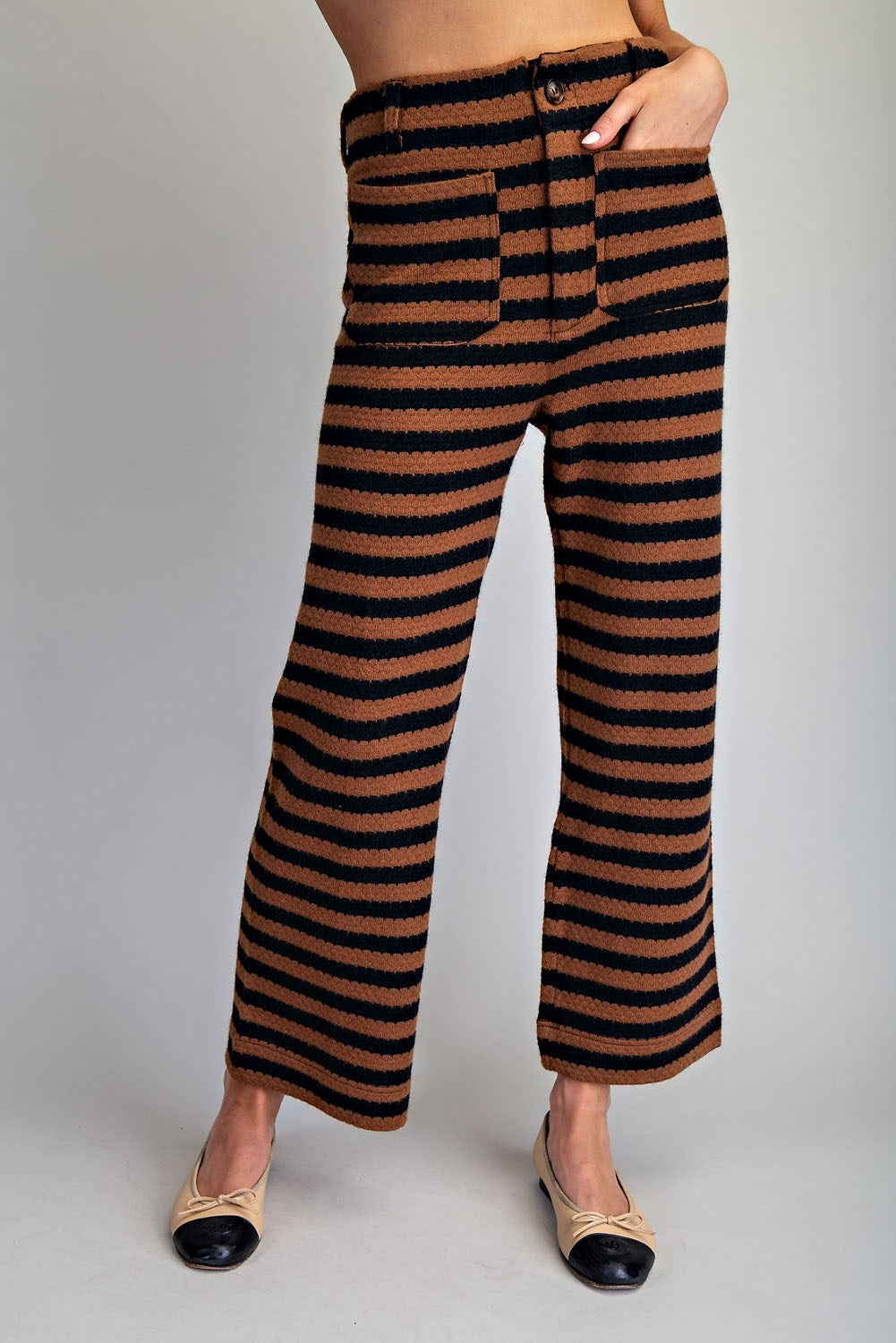 The Marceline Scallop Stripe Knit Pants deliver effortless comfort with a playful, elevated design.