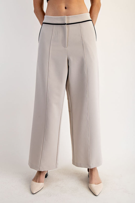 Irene Contrast Straight Pants