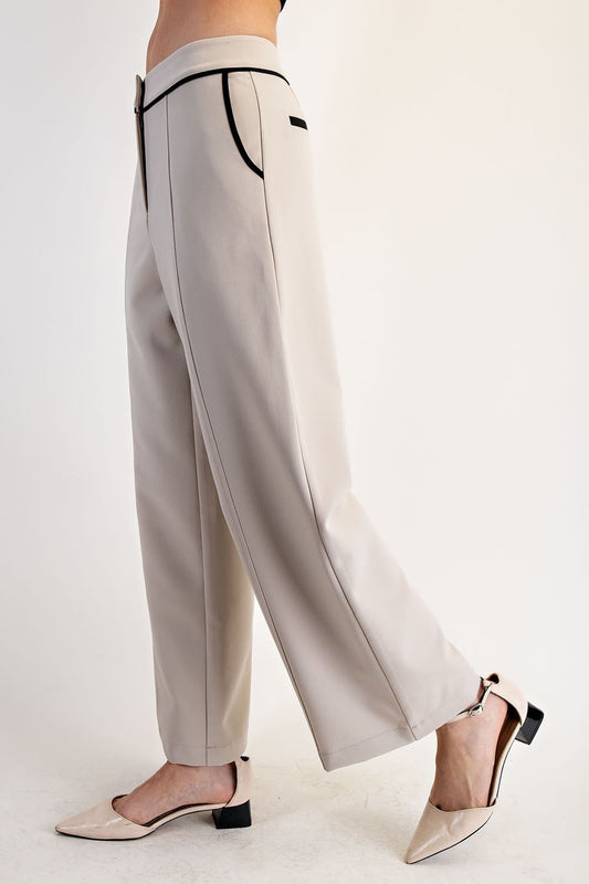 Greta Contrast Straight Leg Pant