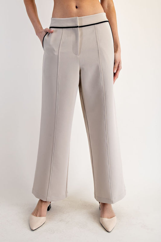 Greta Contrast Straight Leg Pant