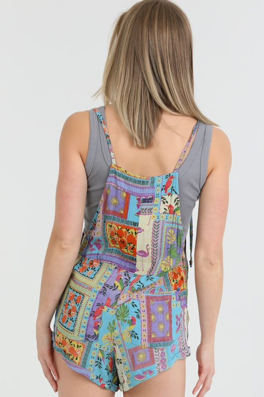 PRINTED OVERALL ROMPER
