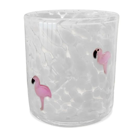 Pink Flamingo White Flamingo Confetti Candle