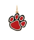 The Saffira Red & Black Paw Print Pendant celebrates team spirit and pet love with bold color and charm.