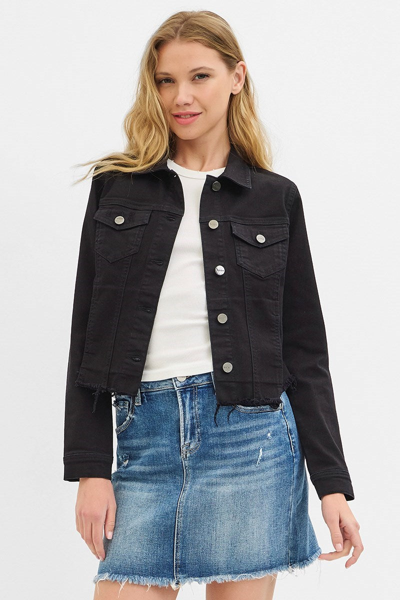 IRREGULAR FRAY HEMMED JACKETS