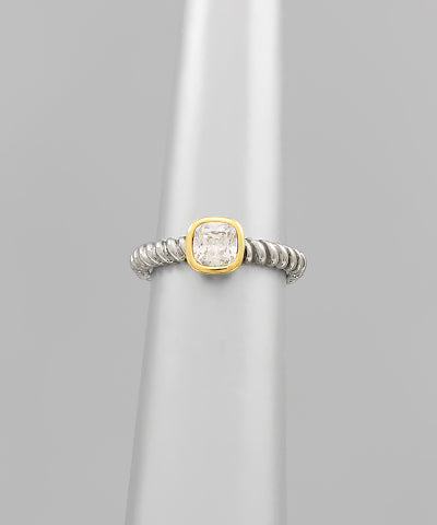 Crystal Charm Cable Ring