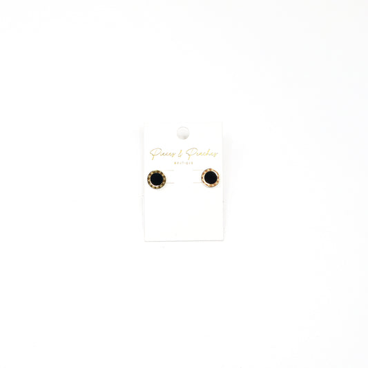 enamel Roman-inspired stud earrings with a sleek, minimalist design