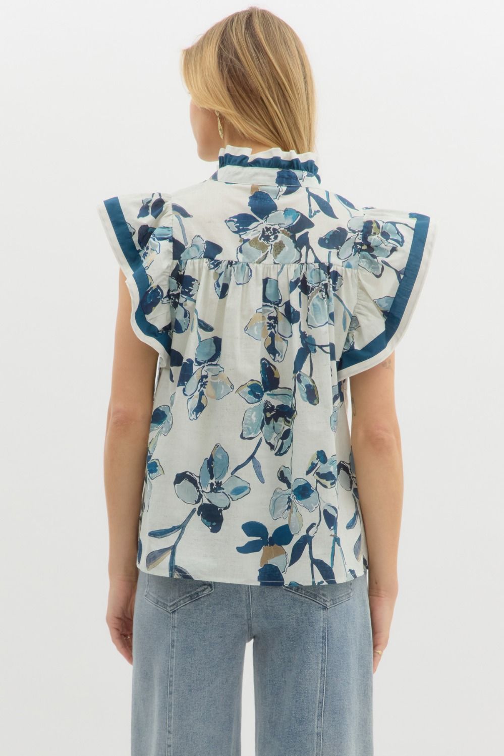 Rose Flutter Sleeve Top