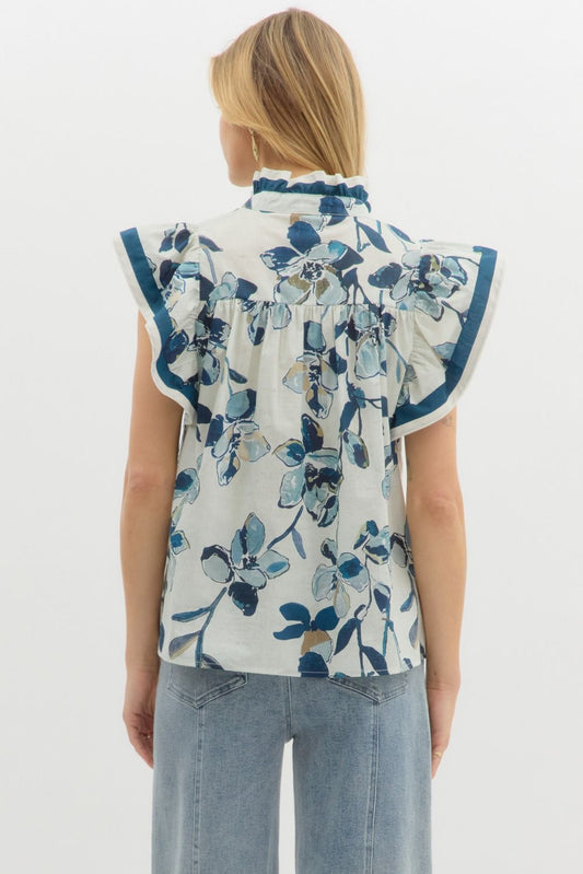Rose Flutter Sleeve Top