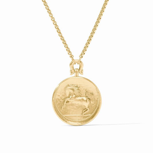 Julie Vos Saragtoga Horse Necklace - Gold