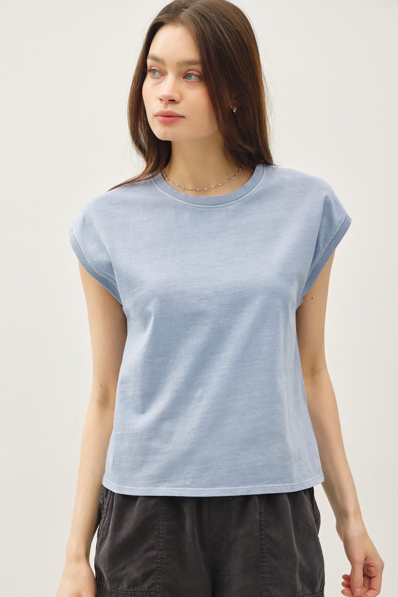 Savannah Cropped Acid Wash Tee