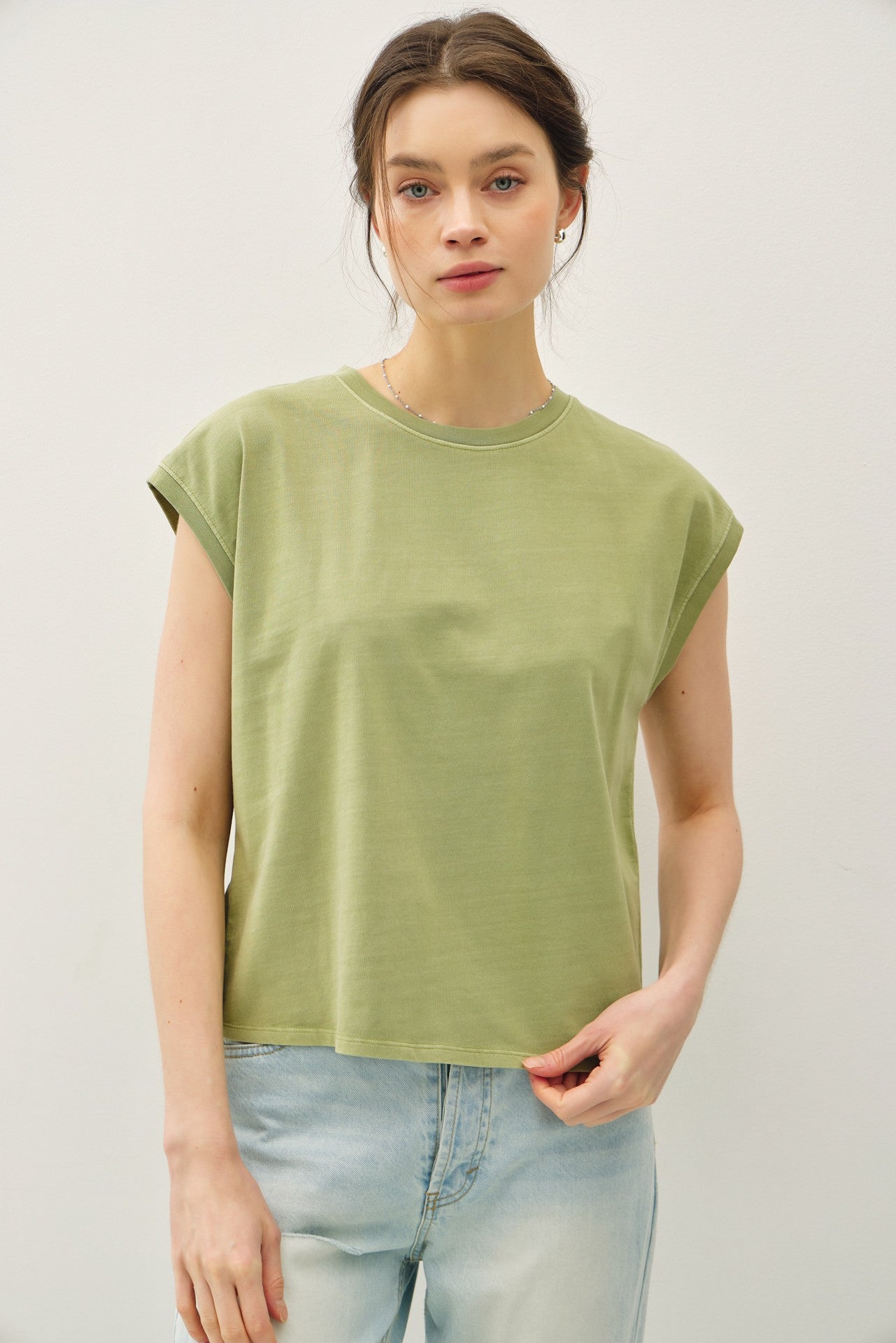 Savannah Cropped Acid Wash Tee