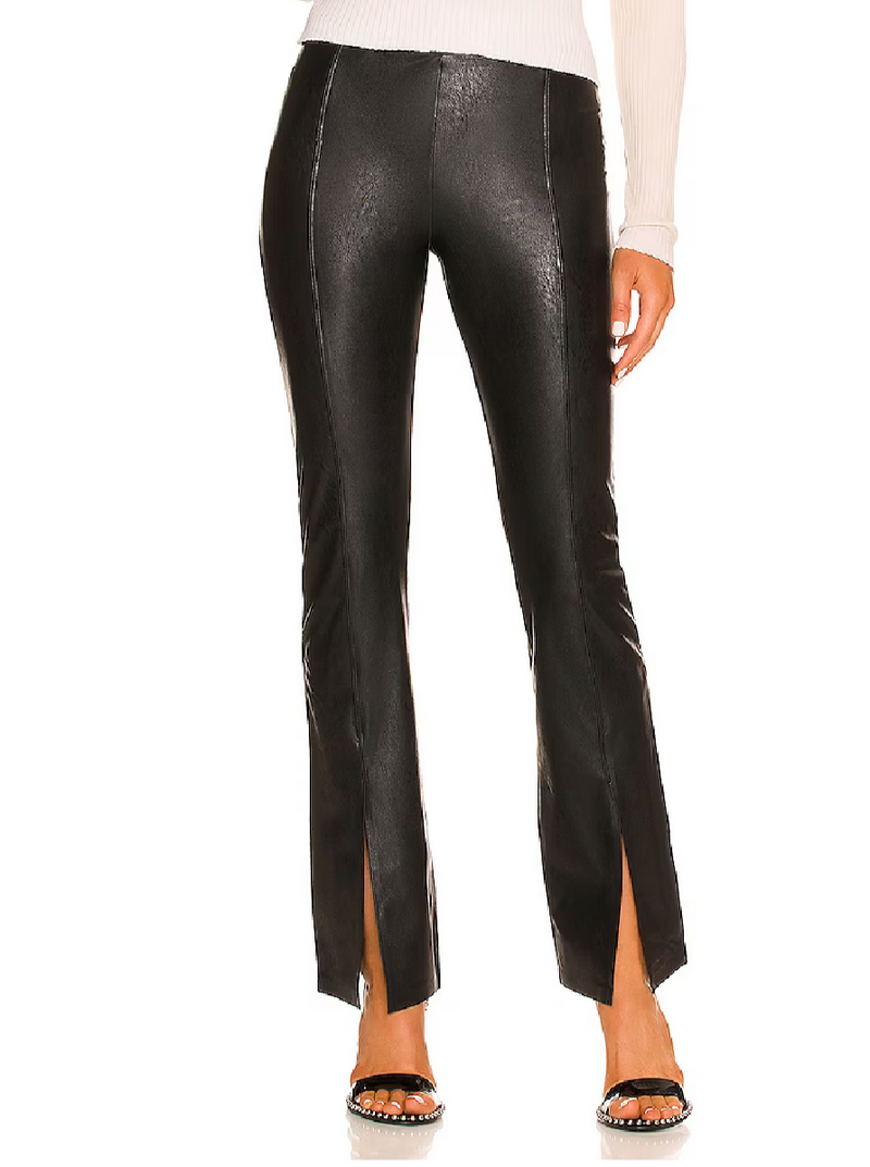 Leather Like Front Slit Spanx Pants