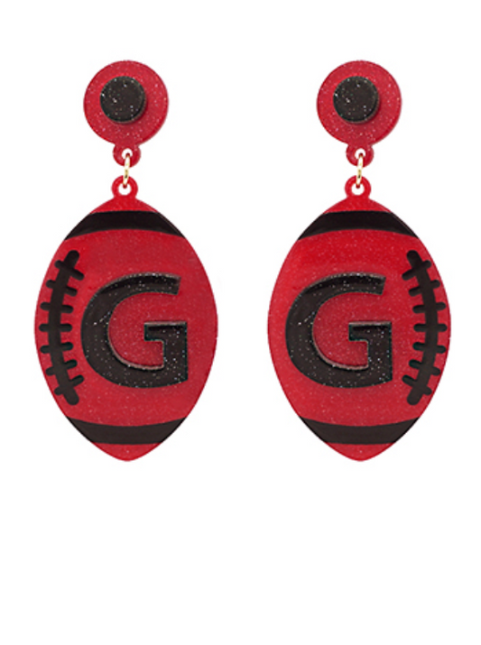 Go Team Acrylic Football Earrings