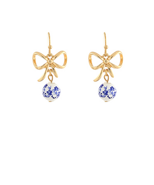 Floral Ball Bow Earrings