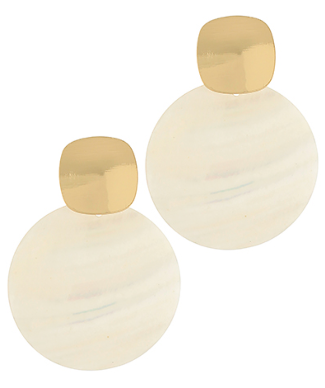 Square and Shell Earrings