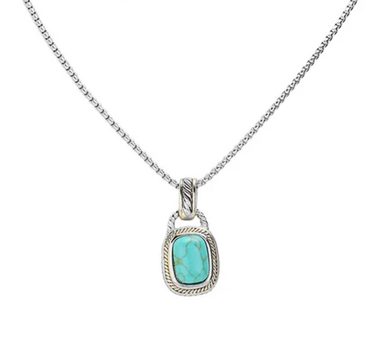 Lillian Two Tone Stone Cluster Pendant Necklace