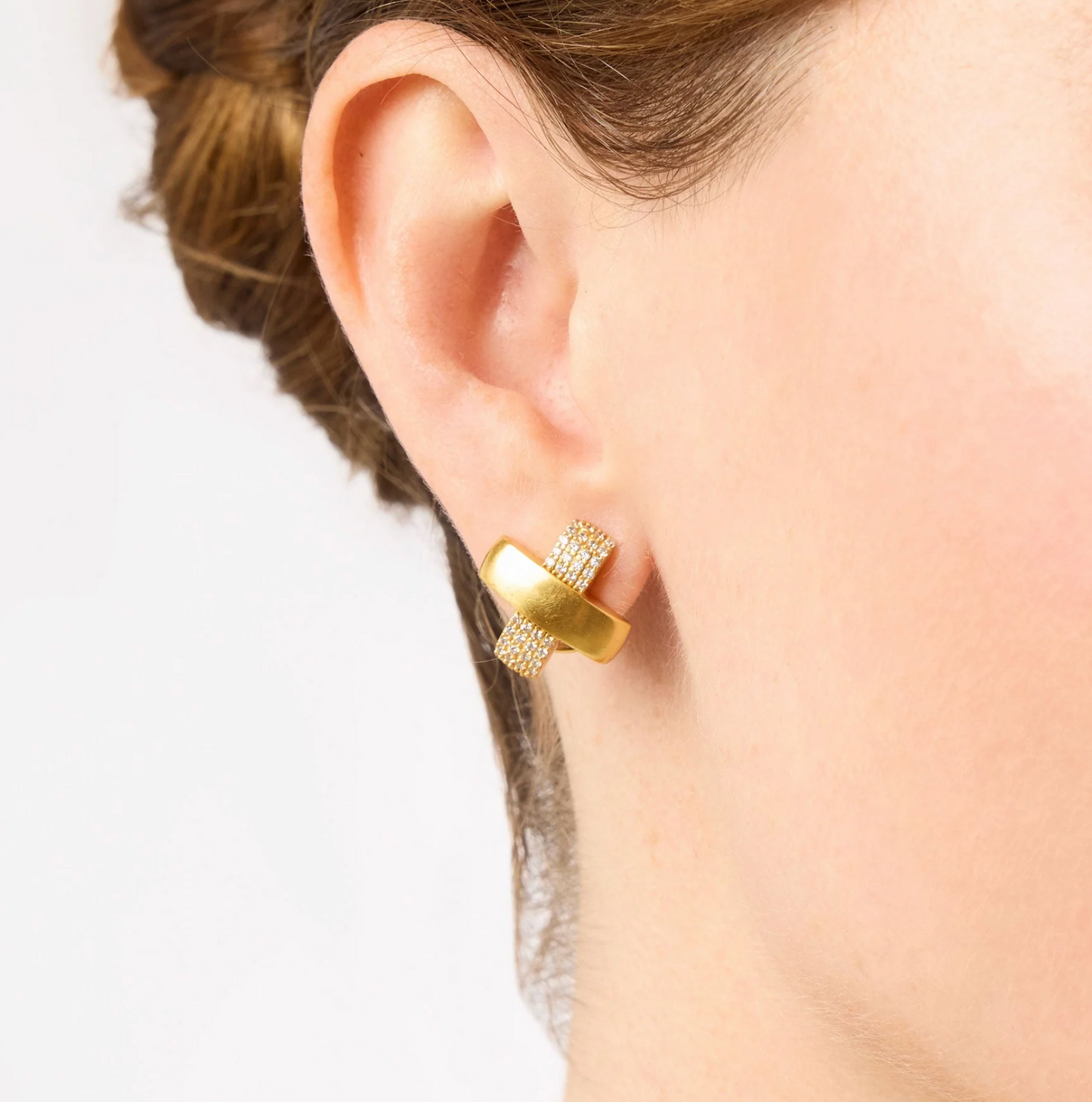 Catalina Pave X Stud Earring
