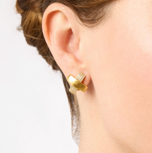 Catalina Pave X Stud Earring