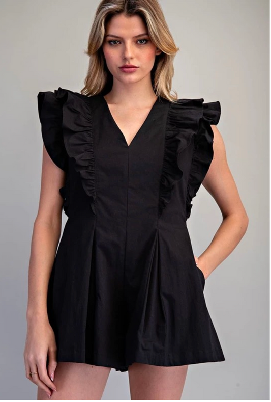 Sierra Ruffled V-Neck Romper