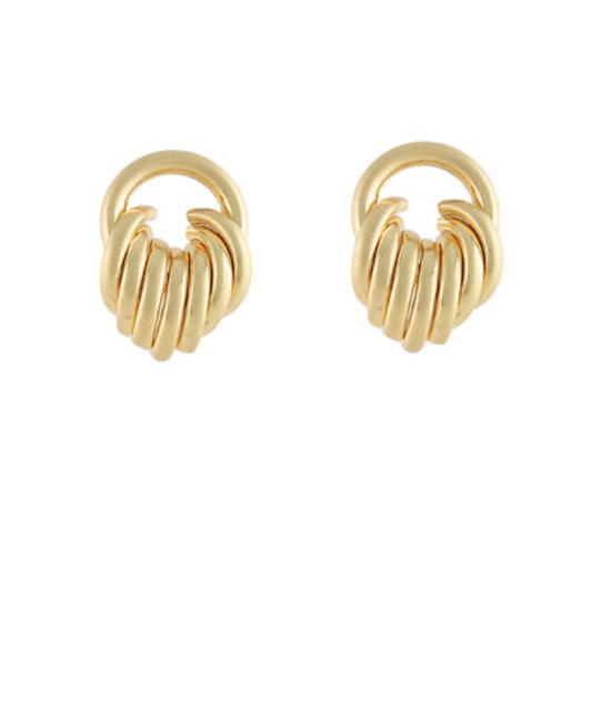 Aurora Knot Gold Hoop Earrings