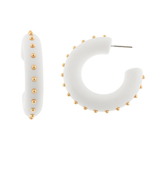 Halo Studded Hoop Earrings