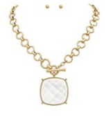Midnight & Pearl Toggle Statement Necklace
