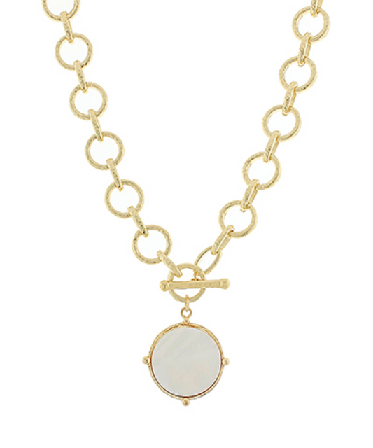 Soleil Medallion Toggle Necklace