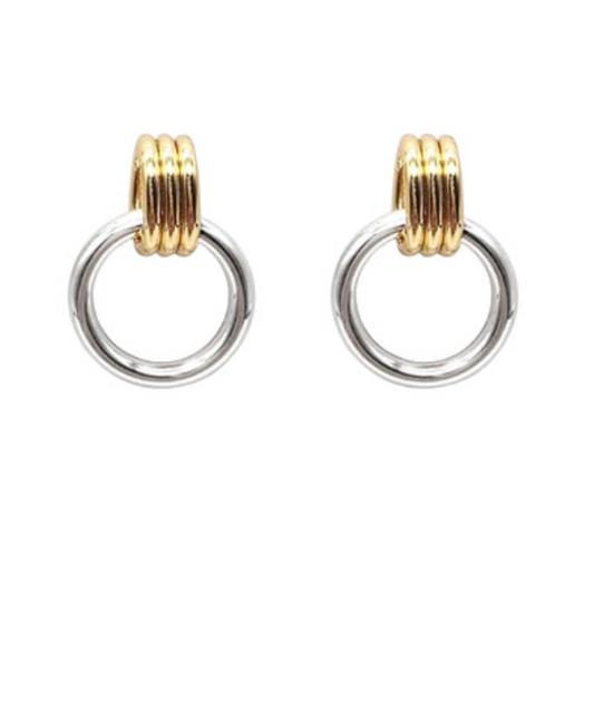 Gold & Silver Double Hoop Earrings