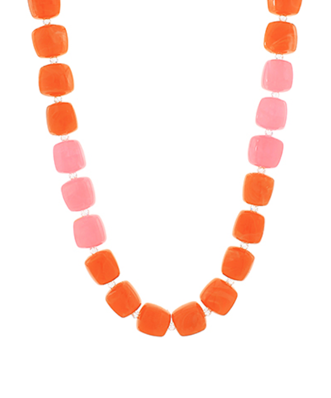 Sunset Square Bead Necklace
