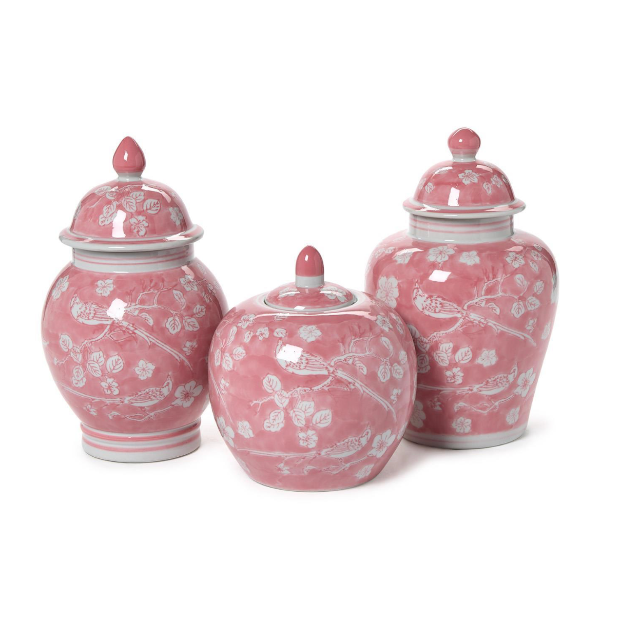Pink Chinoiserie Jars