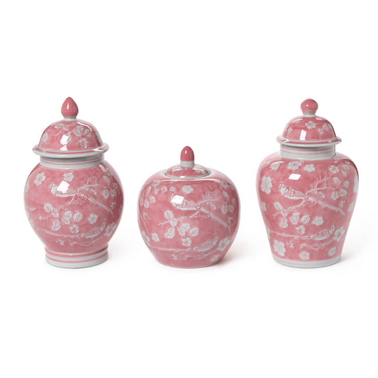 Pink Chinoiserie Jars