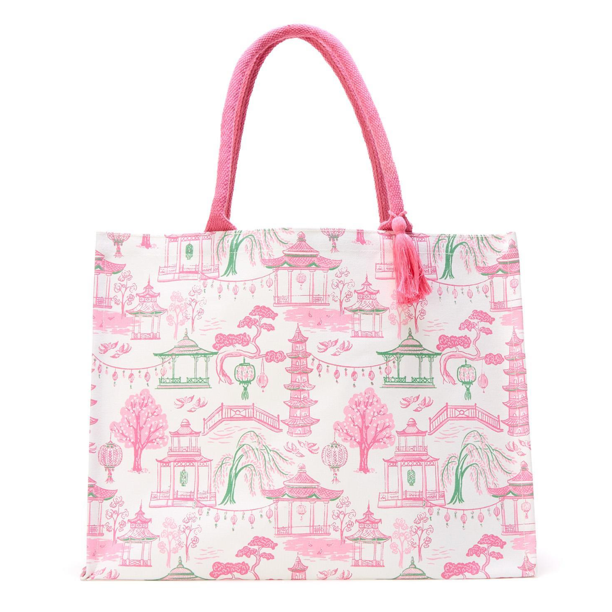 Mahjong Printed Tote Bag