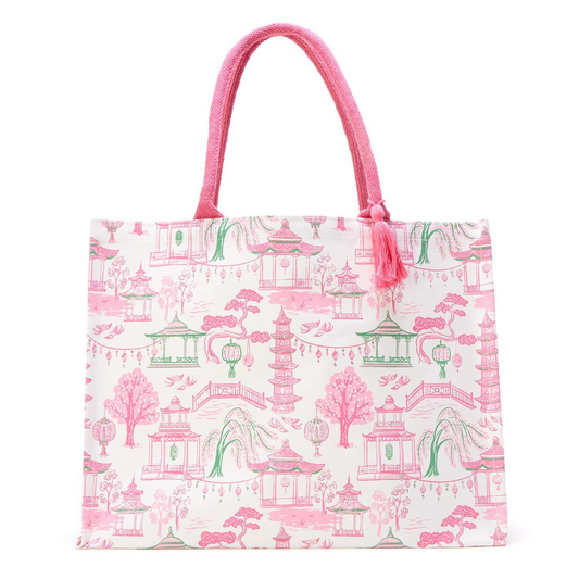 Mahjong Printed Tote Bag