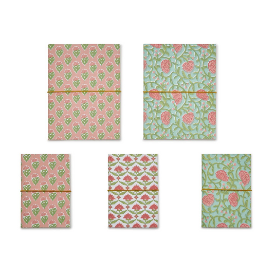 Floral Block Print Notebooks