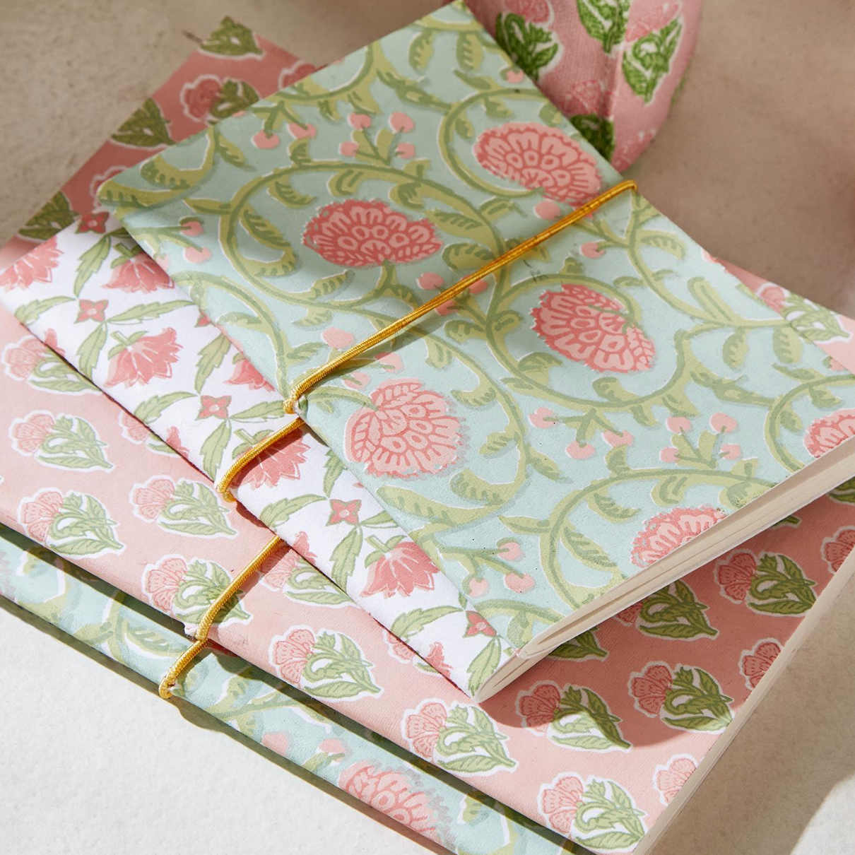 Floral Block Print Notebooks