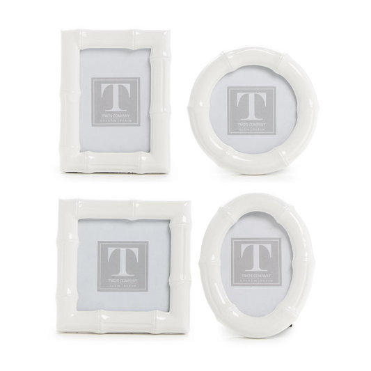 White Faux Bamboo Frames