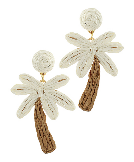 Island Bloom Palm Drop Earrings
